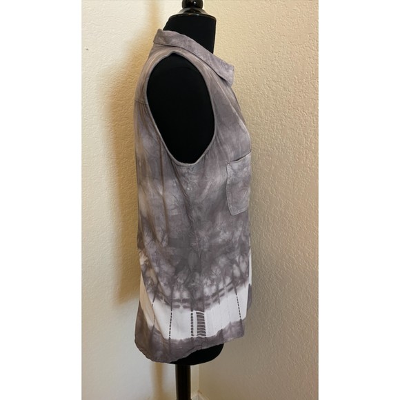 Rock & Republic Sleeveless Tie Dye Button Up/Down-Sz M - Picture 5 of 9